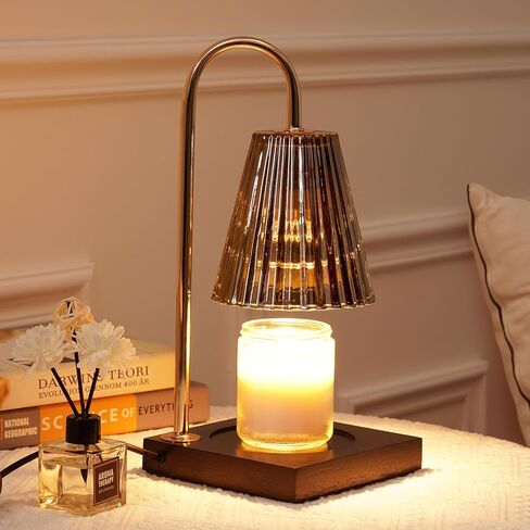 مصباح تسخين الشموع من Yuichoy مع مؤقت، سخان شموع كهربائي قابل للتعتيم، مصباح شمع زجاجي لشمعة الجرة، أسود in Kuwait