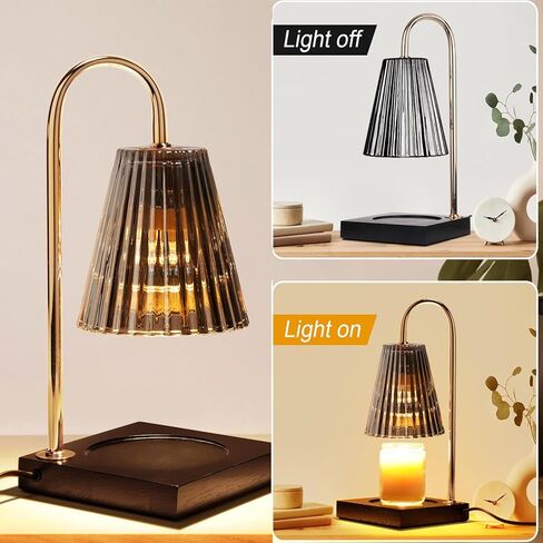 مصباح تسخين الشموع من Yuichoy مع مؤقت، سخان شموع كهربائي قابل للتعتيم، مصباح شمع زجاجي لشمعة الجرة، أسود in Kuwait