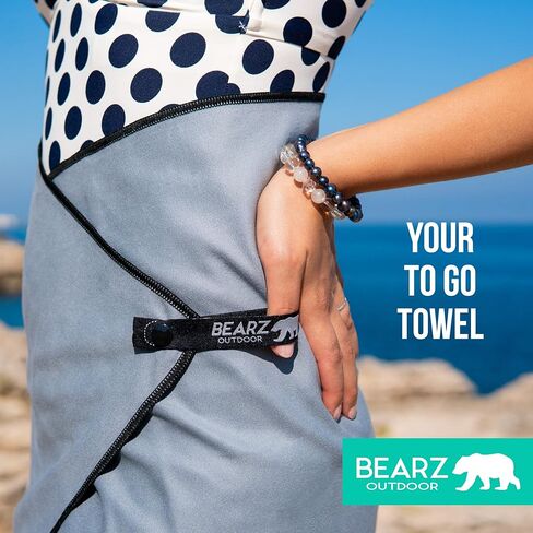 BEARZ Outdoor Travel Towel - Quick Dry Towels for Travel, Microfiber Travel Towel, Backpacking Towel, Microfiber Towels for Body Workout Hiking Gym Camp (Includes Bonus Face Cloth) in Kuwait
