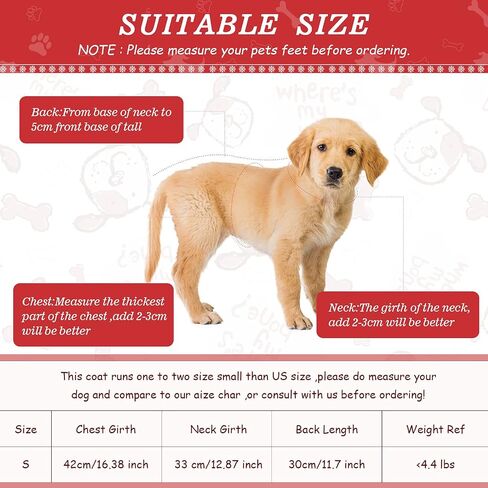 Winter Puppy Dog Coat and 4 Pieces Waterproof Dog Shoes Warm Dog Jacket Waterproof Windproof Pet Clothes Snowsuit Warm Fleece Lining Padded Pet Clothes Dog Adjustable Shoes for Small Pet Dogs Cat in Saudi Arabia