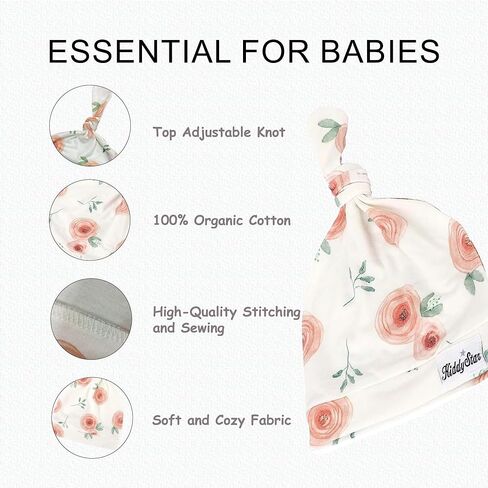 Top Knot Hat - Flower Off White, Off White, 0-36 Months in Kuwait