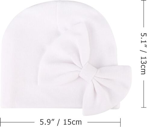 Newborn Baby Girl Hats with Bow Cotton Toddler Infant Beanie Cap Newborn Hospital Hats for Baby Girl Kid 0-24 Months in Saudi Arabia