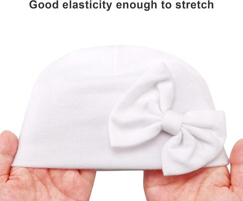 Newborn Baby Girl Hats with Bow Cotton Toddler Infant Beanie Cap Newborn Hospital Hats for Baby Girl Kid 0-24 Months in Saudi Arabia