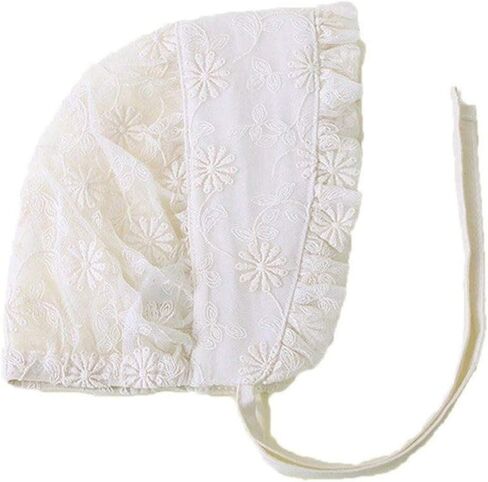 Baby Girl Toddlers Breathable Lacy Bonnet Eyelet Cotton Adjustable Sun Protection Hat in Saudi Arabia