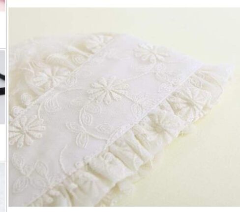 Baby Girl Toddlers Breathable Lacy Bonnet Eyelet Cotton Adjustable Sun Protection Hat in Saudi Arabia