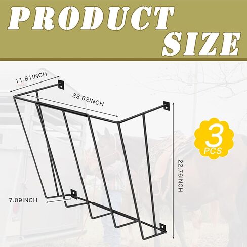 Zonon 3 قطع Hay Feeder جدار جبل انفصال الماعز القش الرف 23.62x22.76x11.81 بوصة متعددة الجوانب حامل القش الخيول الثقيلة لوازم تغذية الحصان للتركيب بدون جهد مزرعة كشك الحصان in Kuwait