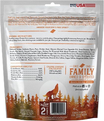 وصفة Triumph Free Spirit الخالية من الحبوب بالسلمون والخضار Jerky Bites Soft Dog Treats | 24 أونصة in Kuwait