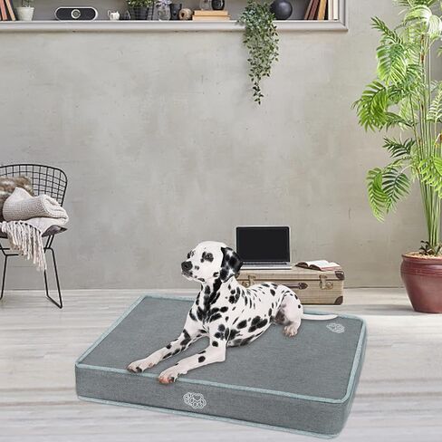 سرير قفص للكلاب من إمبسين - وسادة لقفص الكلاب، بساط قفص للحيوانات الأليفة قابل للعكس مع غطاء قابل للغسل وقابل للإزالة، وسادات بيت الكلب لأقفاص الكلاب مناسبة للكلاب من S إلى XXL - رمادي حجري in Kuwait