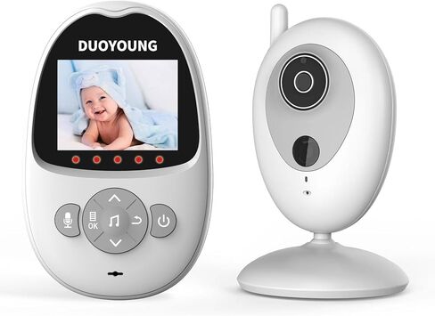 جهاز مراقبة الأطفال DUOYOUNG مع كاميرا وفيديو صوتي لمراقبة الأطفال بدون WiFi 2.4 بوصة مع دوارة إمالة، وضع VOX، رؤية ليلية، محادثة ثنائية الاتجاه، تذكير للتغذية، درجة الحرارة، تهويدة، نطاق 1000 قدم in Kuwait