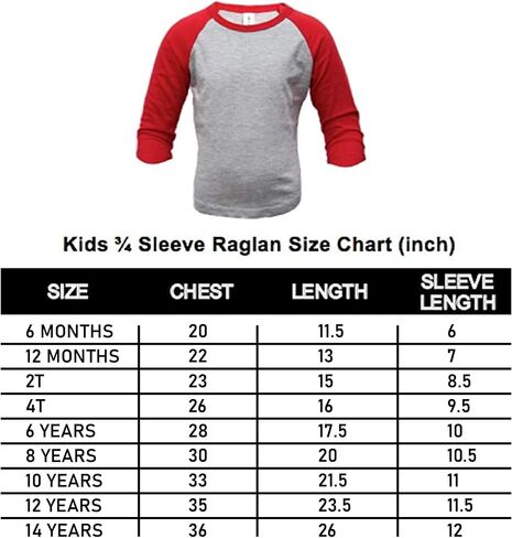 ILTEX Kids & Youth Baseball Raglan T-Shirt 3/4 Sleeve Infant Toddler Youth Athletic Jersey Sports Casual (20+ Colors) in Saudi Arabia