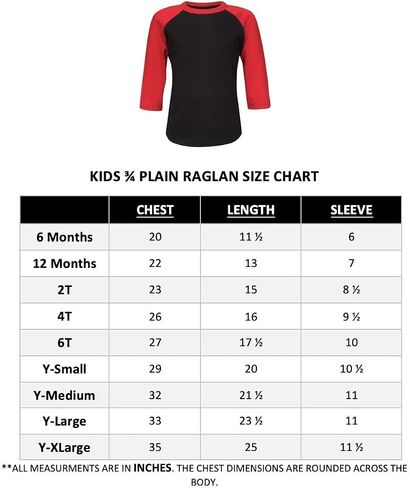 ILTEX Kids & Youth Baseball Raglan T-Shirt 3/4 Sleeve Infant Toddler Youth Athletic Jersey Sports Casual (20+ Colors) in Saudi Arabia