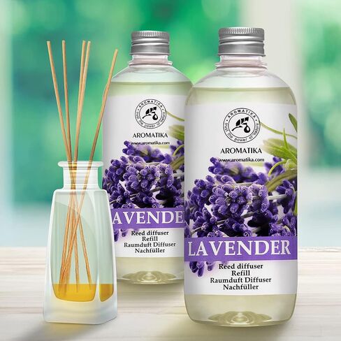 Reed Diffuser Refill Lavender with Lavender Essential Oil 34 Fl Oz - 2 x 500ml - Fragrance Oil Reed Diffuser Refill - Room Diffuser Refill - Lavender Room Freshener - Floral Fragrance in Saudi Arabia