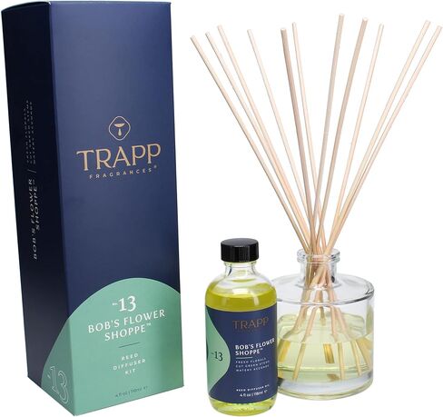 Trapp - No. 13 Bob's Flower Shoppe - Reed Diffuser Kit - 2 Sets of 12 Reeds, Scented Diffuser Oil (4 oz.), Vase - Long Lasting Scent Notes of Fresh Florals, Cut Green Stems, and Watery Accords in Saudi Arabia
