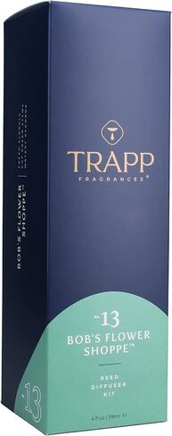 Trapp - No. 13 Bob's Flower Shoppe - Reed Diffuser Kit - 2 Sets of 12 Reeds, Scented Diffuser Oil (4 oz.), Vase - Long Lasting Scent Notes of Fresh Florals, Cut Green Stems, and Watery Accords in Saudi Arabia