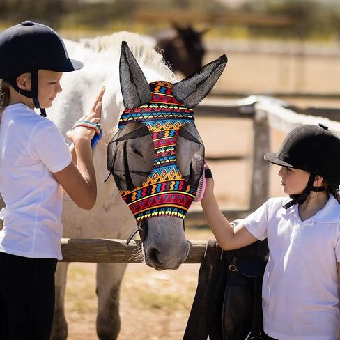 Frienda 3 Pieces Horse Fly Mask with Ears for Horses Face Covering Elasticity Smooth and Comfortable Horse Mask with UV Protection Sun Protection Horse Mask for Horses(M) in Saudi Arabia