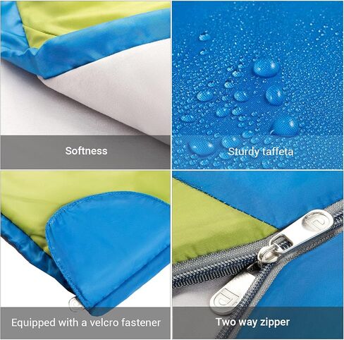FUNDANGO 3-in-1 XL Queen Double 2 Person Sleeping Bag with 2 Pillows for Family, Couple, Adult, Oversize Lightweight Waterproof Warm Weather Sleeping Bag for Camping, Hiking, Backpacking in Kuwait
