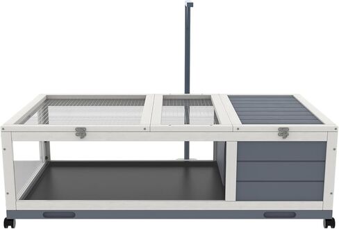 بيت سلحفاة خشبي كبير 2 في 1 بأرجل قابلة للفصل، HSSZXFR موئل السلحفاة على عجلات، قفص زواحف موطن السلحفاة مع صينية مقاومة للماء للحيوانات الصغيرة والسحالي والهامستر in Kuwait