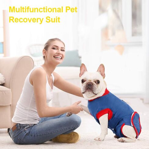 Vanansa Dog Surgical Suit, Dog Surgery Recovery Suit After Surgery Operation, Dog Onsie to Alternative E-Collar After Surgery Wear Dog Medical Clot(Darkgrey-M) in Kuwait