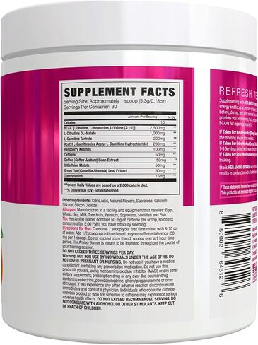 معزز الأحماض الأمينية الحرارية للنساء قبل وبعد التمرين (لكمة البطيخ، 30 حصة) الأحماض الأمينية الأساسية BCAA والكافيين والإلكتروليتات - أقصى قدر من التدريبات الخاصة بك مع طاقة مستدامة - نباتي، خالي من السكر in Kuwait