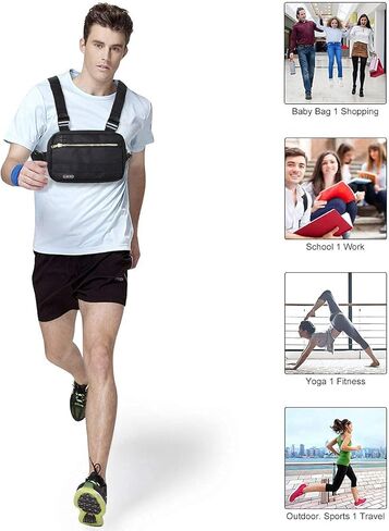 حقيبة صدر رياضية خارجية من LIGHT DUST، حقيبة صدر تكتيكية، معدات للرجال والنساء. الجري الترفيهي، المشي لمسافات طويلة in Kuwait