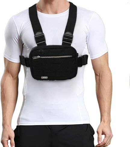 حقيبة صدر رياضية خارجية من LIGHT DUST، حقيبة صدر تكتيكية، معدات للرجال والنساء. الجري الترفيهي، المشي لمسافات طويلة in Kuwait