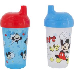 Toddler Sippy Cups for Girls| 10 Ounce Minnie Mouse Sippy Cup Pack of Two with Straw and Lid | Durable Blue Leak Proof Travel Water Bottle for Toddlers