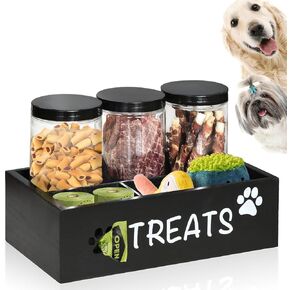 SOWA Dog Treat Container，Dog Food Storage Container for Dog and Cat,Cat Food Container for Pet Treat Container，Dog Snacks Treat for Dog Food Storage Dog Treat Jar for Kitchen Counter with 3 Lids in Kuwait