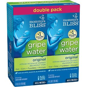 ماء غريب من ماميز بليس للأطفال - عبوة مزدوجة، تخفف من إزعاج المعدة الناتج عن الغازات والمغص والانزعاج والفواق، لعمر أسبوعين فما فوق، عبوة من قطعتين (إجمالي 8 أونصة سائلة) in Kuwait