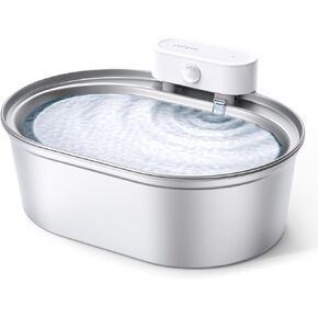 uahpet نافورة مياه للقطط من الفولاذ المقاوم للصدأ، 67 أونصة/2 لتر تعمل بالبطارية، موزع مياه للقطط والكلاب مع 6 مرشحات بديلة، مضخة فصل المياه فائقة الهدوء، آمنة للاستخدام في غسالة الأطباق in Kuwait