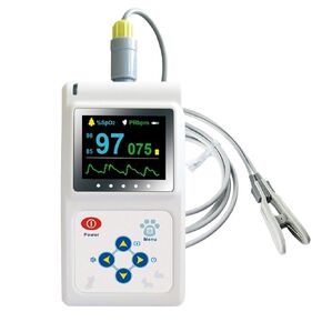 جهاز قياس التأكسج البيطري المحمول باليد CONTEC CMS60D-VET للقطط والكلاب مع مسبار معدل النبض اللسان/الأذن SPO2 in Kuwait