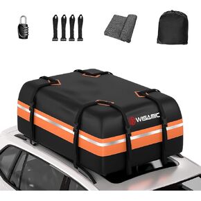 حامل البضائع على السطح من WISAMIC، حامل علوي للسيارة مقاوم للماء 1000D PVC، رف أمتعة مع حصيرة مضادة للانزلاق لجميع المركبات مع/بدون رفوف (21 قدم مكعب) in Kuwait