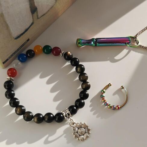 شوكة ضبط 528 هرتز من كونتيد 7 شاكرا سوار كريستال احجار شفاء، شوك ضبط لمجموعات الشفاء الصوتي لضبط بيوفيلد وتخفيف التوتر واصلاح الحمض النووي والتامل واليوجا وتوازن الطاقة in Kuwait