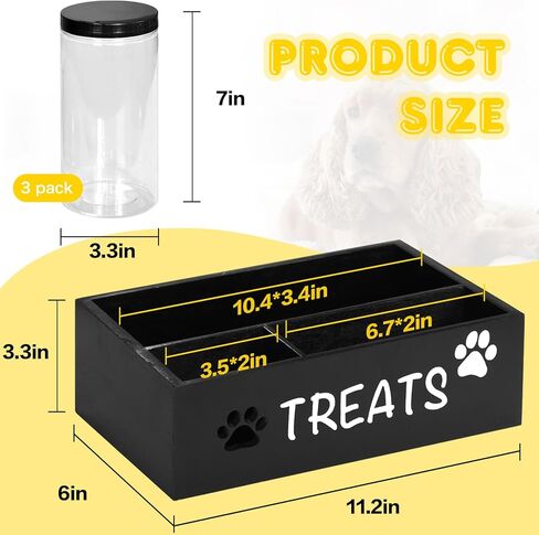 SOWA Dog Treat Container，Dog Food Storage Container for Dog and Cat,Cat Food Container for Pet Treat Container，Dog Snacks Treat for Dog Food Storage Dog Treat Jar for Kitchen Counter with 3 Lids in Kuwait
