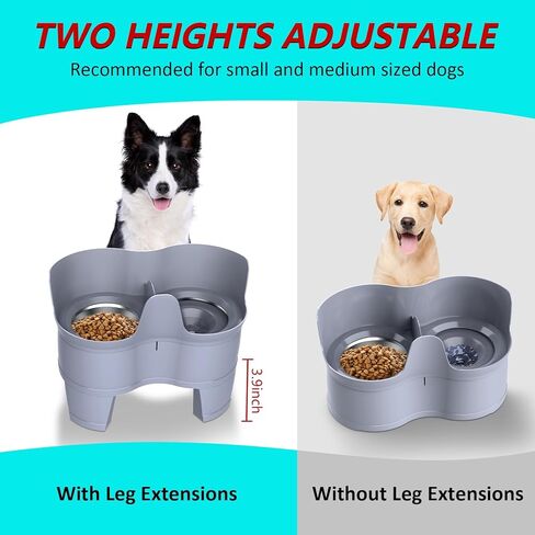 أوعية الكلاب المرتفعة من فيت هوم، أوعية مياه مانعة للتسرب للكلاب، وعاء للكلاب مرتفع بارتفاع قابل للتعديل مع أوعية طعام من الفولاذ المقاوم للصدأ وأوعية مياه، وحدة تغذية للحيوانات الأليفة مقاومة للفوضى، والقطط والحيوانات الأليفة in Kuwait