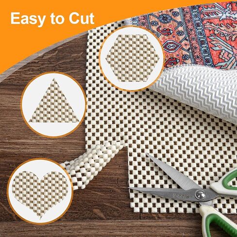KLEVERISE Rug Pad Gripper 6x9 FT وسادات قبضة غير قابلة للانزلاق مقطوعة مجانًا وسادات سميكة إضافية للأرضيات الصلبة تحت السجاد وسادة حصيرة تحافظ على سجادك آمنًا وفي مكانه in Kuwait