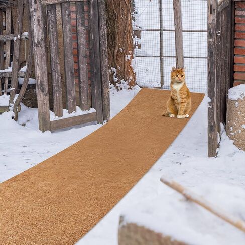 3 Pcs 18 x 100 Inch No Slip Ice and Snow Carpet Mats Waterproof Coconut Fiber Carpet Anti Slip Coir Outdoor Carpet Runner with 20 U Shaped Floor Nails for Front Door Porch Walkways Stair Safe Walking in Saudi Arabia