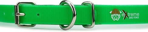Green 3/4" Heavy Duty TPU Coated Nylon Replacement Dog Collar Strap with Metal Buckle for Shock, Bark and Electric + Containment Fence Receivers Collars–Waterproof and Odorless - Fits Most Brands in Saudi Arabia