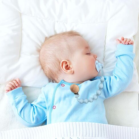 4 قطع من مشابك اللهاية، مشبك لهاية من السيليكون للأولاد والبنات، مشبك حامل لهاية مرن من قطعة واحدة مع مشابك خشبية، لحفلة استقبال المولود الجديد وهدية عيد ميلاد in Kuwait