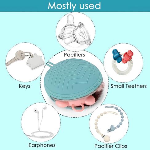 مجموعة حامل اللهاية مكونة من 4 قطع من Adorila، غطاء غطاء اللهاية من السيليكون لأكياس الحفاضات، حاوية صندوق تخزين اللهاية الشفافة المحمولة in Kuwait