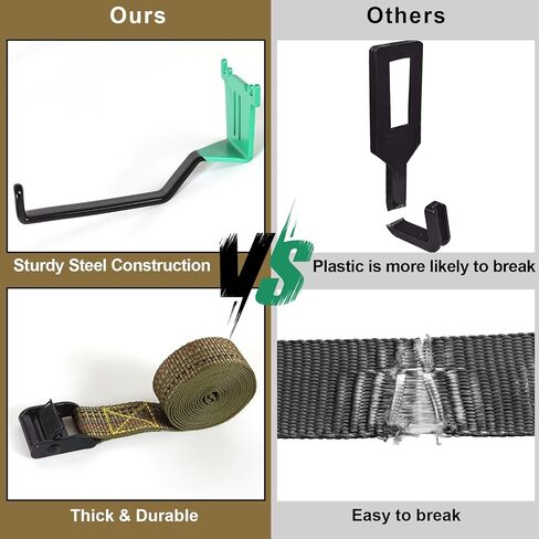 شماعات حزام Ceadyxiao Treestand مع 3 خطافات معدنية وشماعة القوس لمنصة حامل الشجرة، حامل ملحقات متعدد الخطافات - لا توجد أجزاء بلاستيكية|معدات الصيد وشماعات معدات القوس in Kuwait