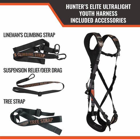 Hunter's Elite Youth Ultralight Tree Stand Safety Harness Kit Set, TrueTimber Patterns (Strata Camo) in Kuwait