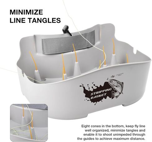 SF Fly Fishing Stripping Basket for Line Tray Ergonomic Smooth Super Lightweight with 8 Silicone Spikes in Saudi Arabia
