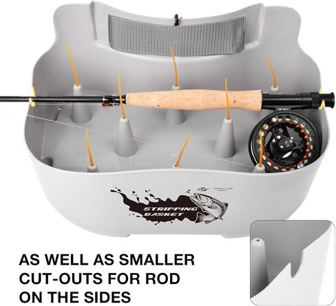 SF Fly Fishing Stripping Basket for Line Tray Ergonomic Smooth Super Lightweight with 8 Silicone Spikes in Saudi Arabia