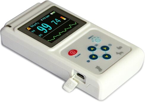 جهاز قياس التأكسج البيطري المحمول باليد CONTEC CMS60D-VET للقطط والكلاب مع مسبار معدل النبض اللسان/الأذن SPO2 in Kuwait