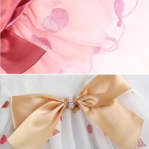 قطعتان من فستان توتو للكلاب الصغيرة والفتيات، تنورة مموجة للجراء مع عقدة على شكل فيونكة ملابس للحيوانات الأليفة لحفلات الزفاف وأعياد الميلاد (White02+Pink02، صغير) in Kuwait