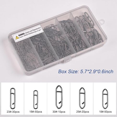FUSIGO Power Fishing Clips Kit, 160Pcs High Strength Fast Change Fishing Snaps Fishing Speed Clips Fishing Lure Connector for Freshwater Saltwater in Saudi Arabia