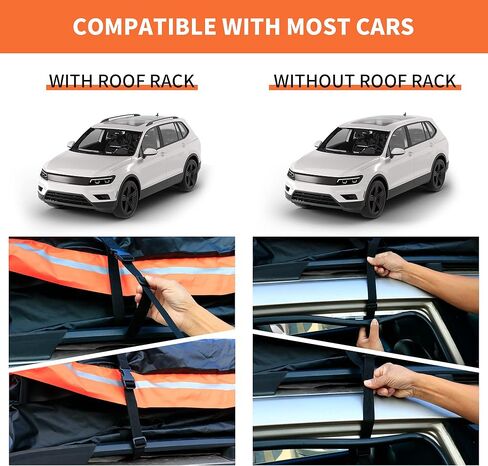 حامل البضائع على السطح من WISAMIC، حامل علوي للسيارة مقاوم للماء 1000D PVC، رف أمتعة مع حصيرة مضادة للانزلاق لجميع المركبات مع/بدون رفوف (21 قدم مكعب) in Kuwait