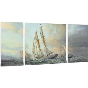 Inovative Impresshuns Wall Art Home Room Office Decor Living Room Canvas Framed Large Modern Artwork Abstract Navigator 3 Piece Blue Christmas 63‘’×23.6‘’ in Saudi Arabia