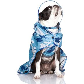 Gooby Dog Raincoat V2 - Waterproof Rain Poncho with Dual D-Rings - Step-in Rain Jacket for Small and Medium Dogs in Kuwait