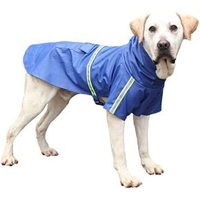 Pet Dog Raincoat with Reflective and Leash Holes, Waterproof Dog Raincoat, Suitable for Small, Medium, Large Dogs. Breathable Pet Raincoat for Summer Outdoor Walks (M-Blue) in Kuwait